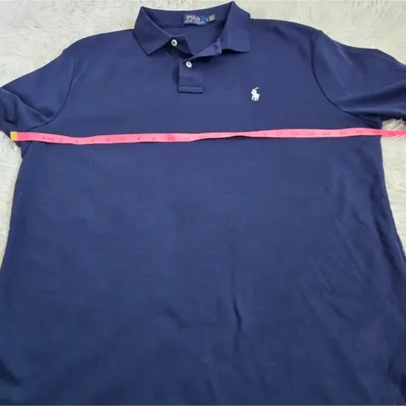 Polo by Ralph Lauren Men's Navy Blue Polo Shirt Large - Picture 8 of 11